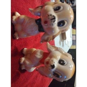 Vintage Japan Porcelain Dog Salt & Pepper Shakers